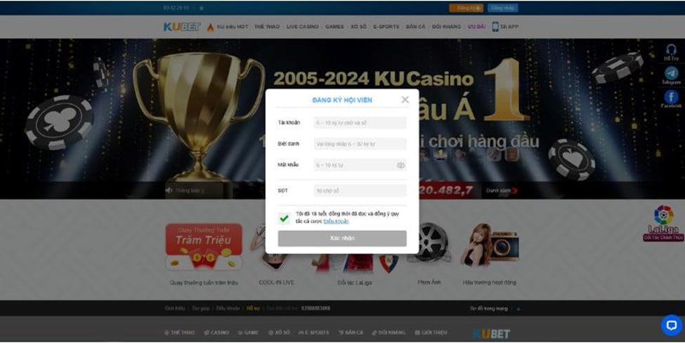 Cách đăng ký tài khoản tại kubet